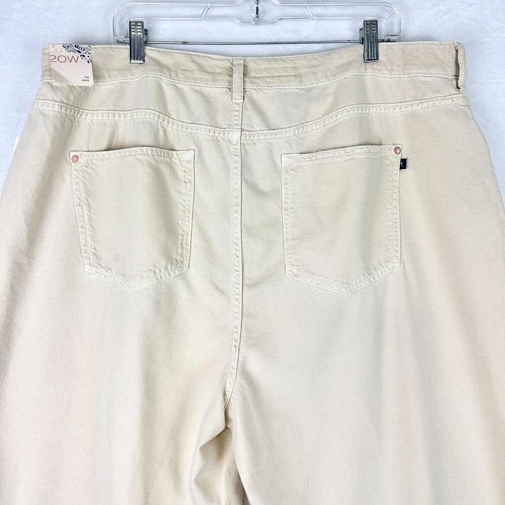 Anthropologie Pilcro The Annie Wide Leg Jeans Size 20W NWT Natural Khaki - Picture 7 of 13
